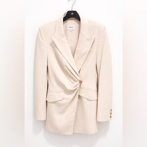 Nanushka Cream Twist Front Blazer | Ivory Vegan Leather Jacket Size M